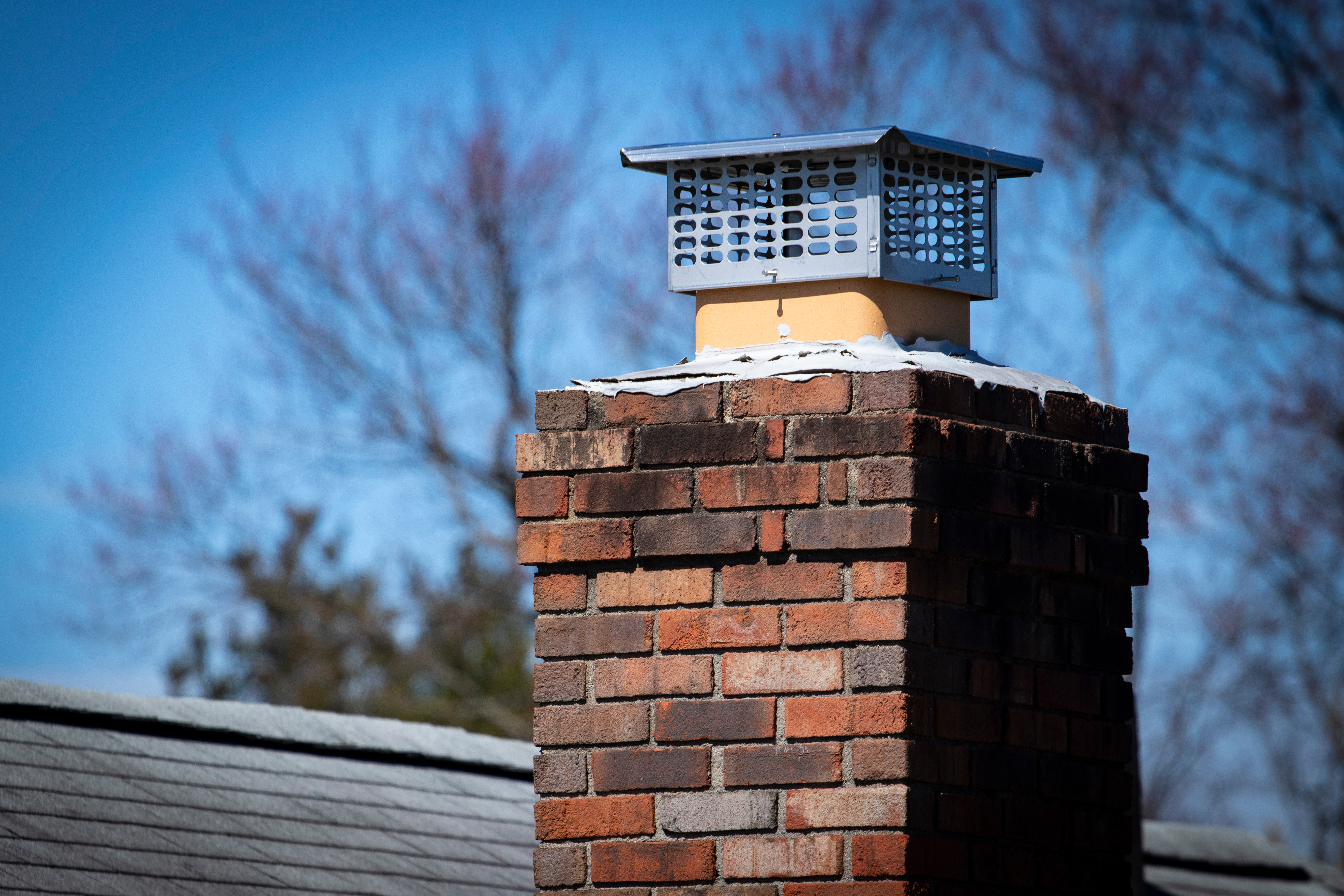 chimney cap installed to prevent rodent entry to home/attic/building